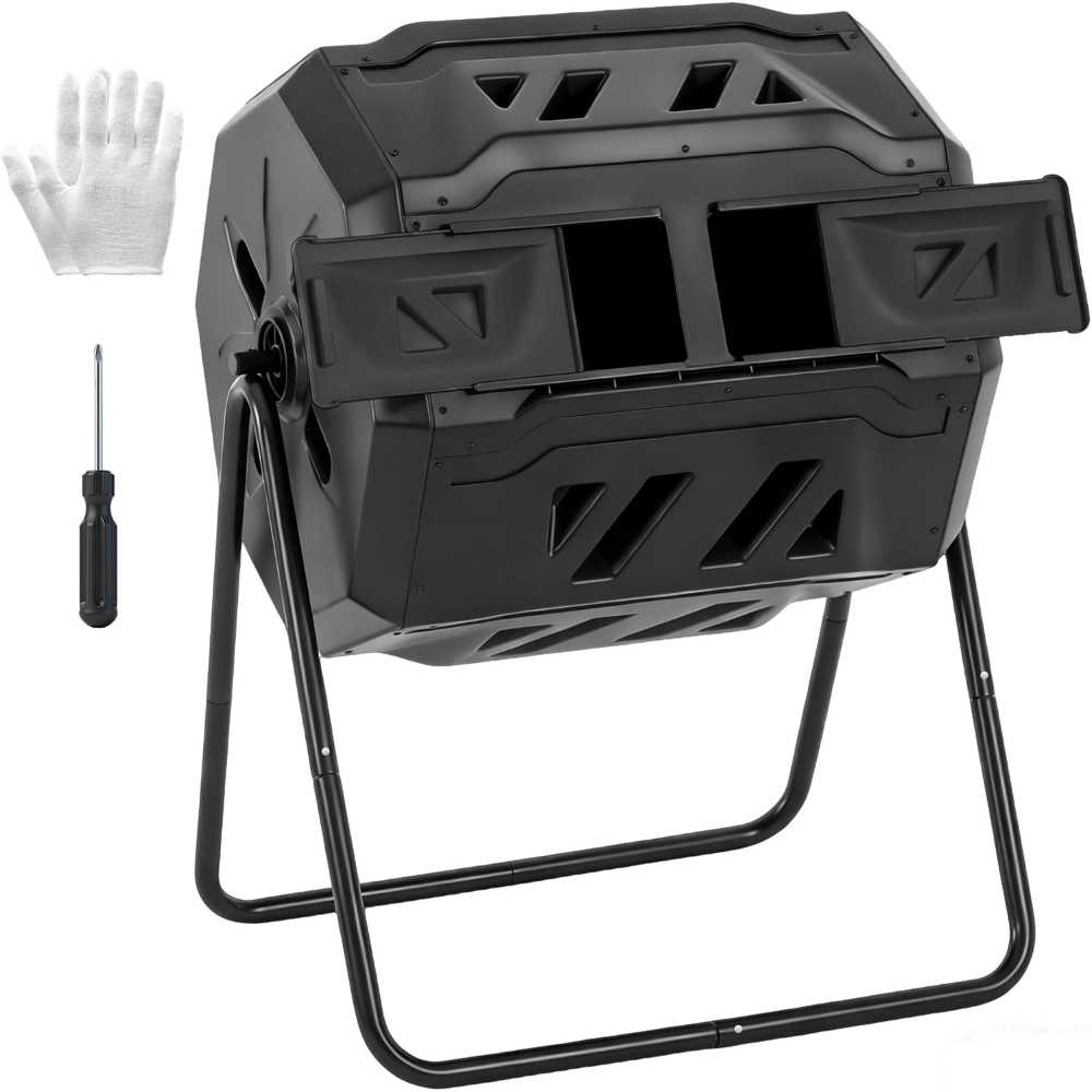 Olixis 43-Gallon Dual Chamber Composting Tumbler