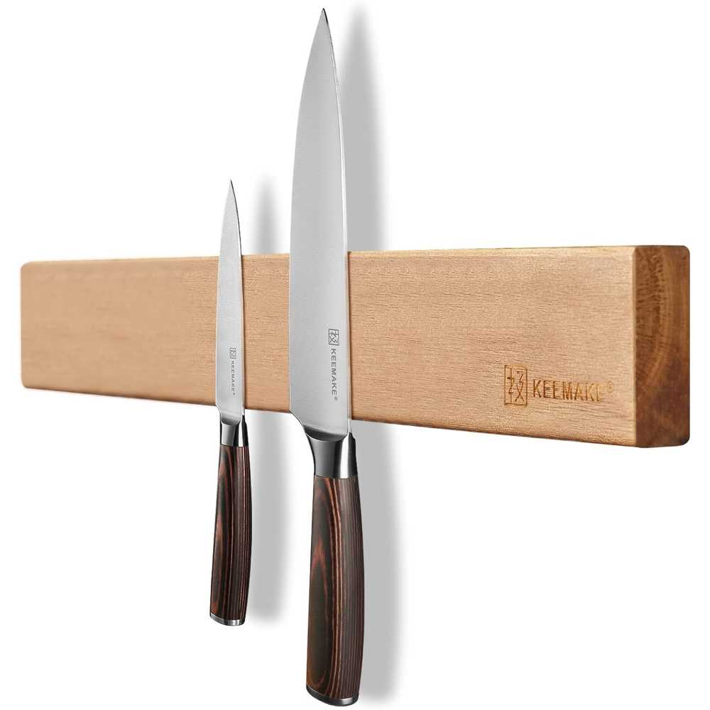 Keemake 16" Magnetic Acacia Wood Knife/Tool Holder