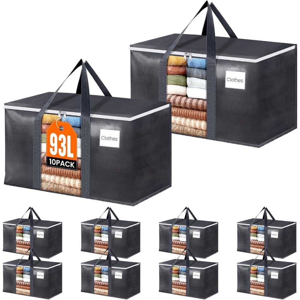 10-Pack HomeHacks 93L Storage/Moving Bags