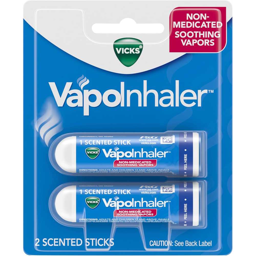 2-Pack Vicks VapoInhaler On-the-Go Portable Nasal Inhaler