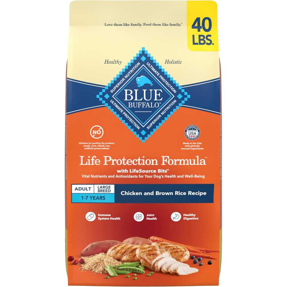 Blue Buffalo Life Protection Formula Large Breed Dry Dog Food, 40 lb. (Chicken & Brown Rice)