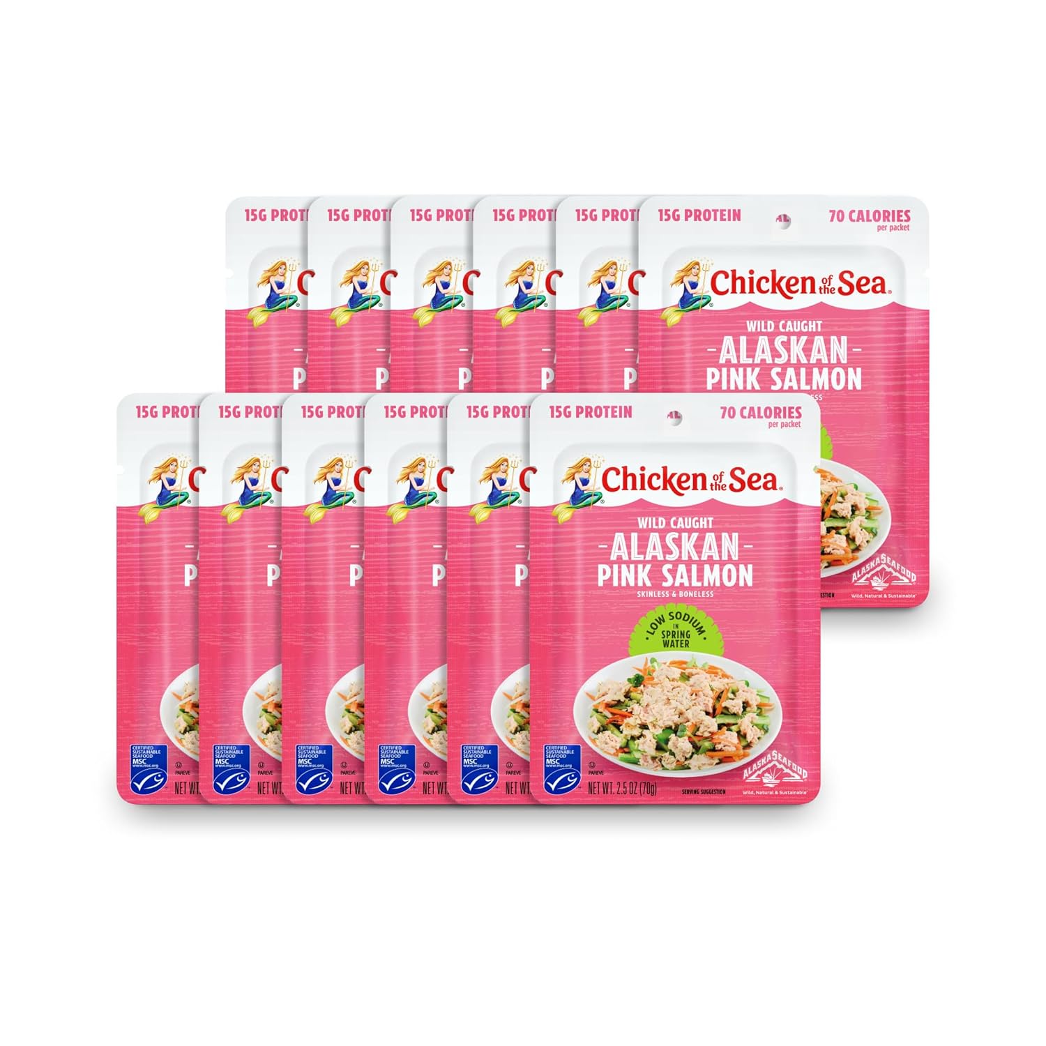 12-Pack Chicken of the Sea Alaskan Pink Salmon, 2.5 oz.