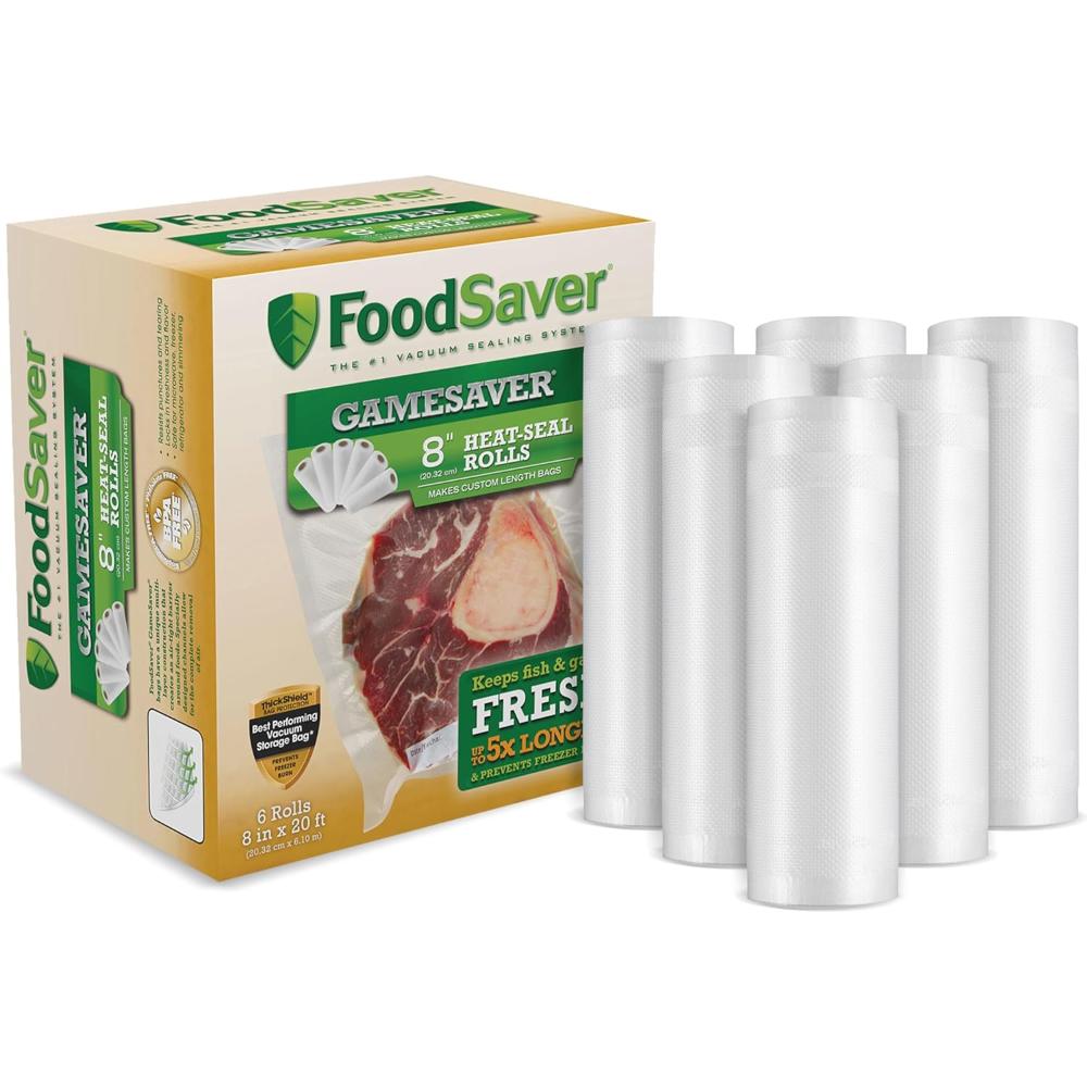 6-Pack FoodSaver GameSaver Vacuum Sealer Rolls (8" x 20')