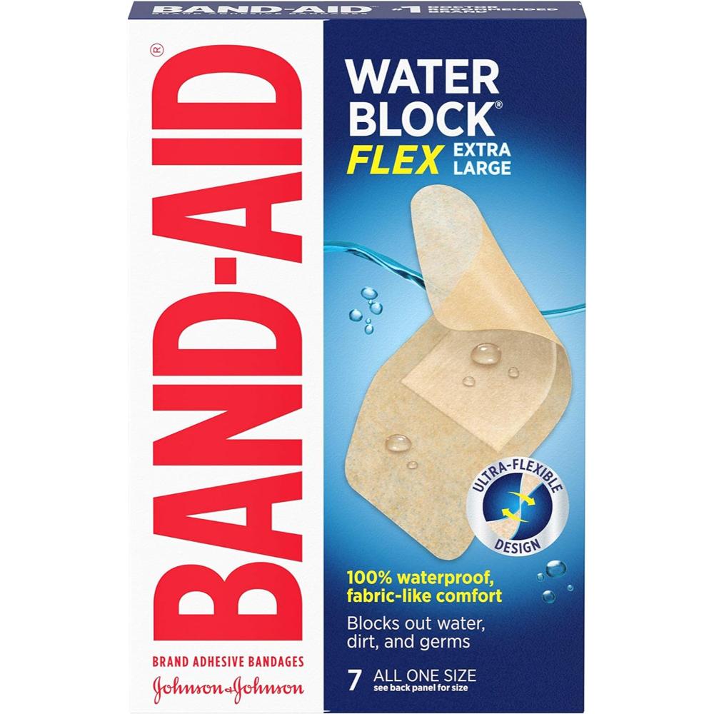 7-Pack Band-Aid Extra Large Water Block Flex 100% Waterproof Bandages