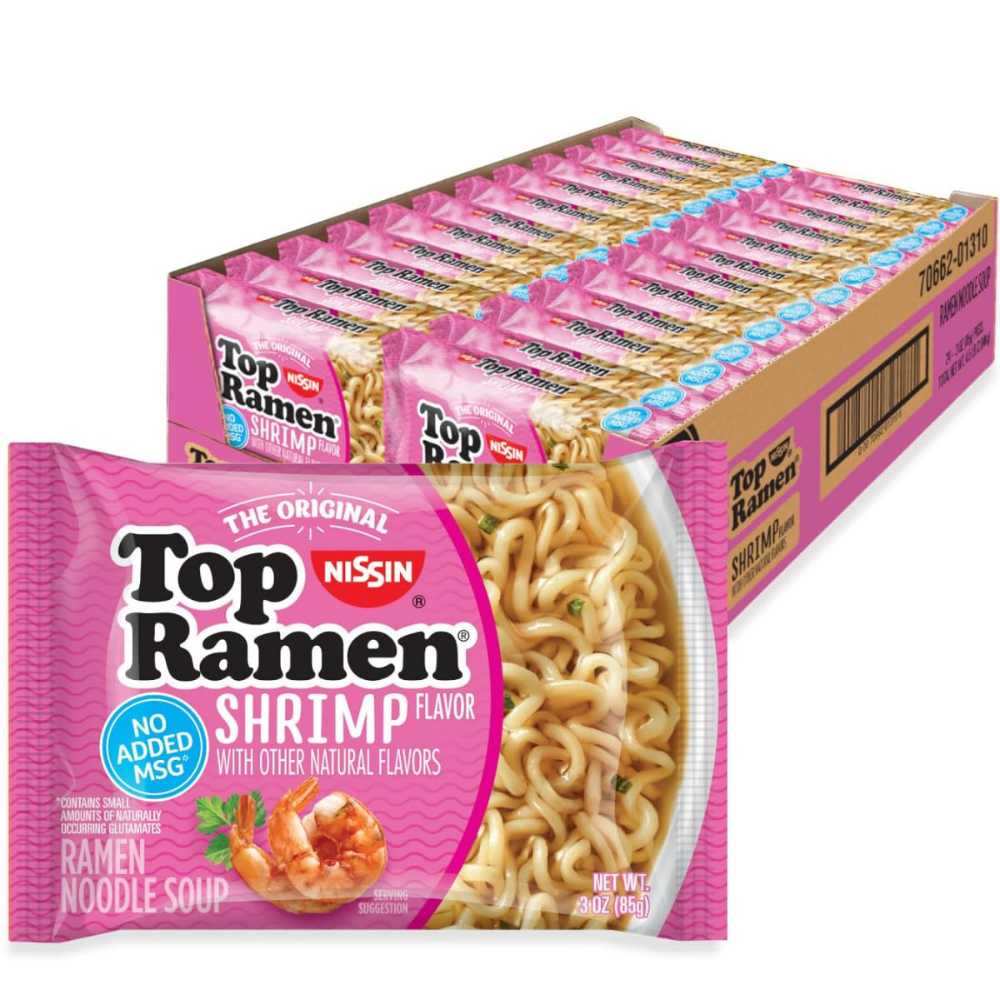 24-Pack Nissin Top Ramen Noodle Soup, 3 oz. (Shrimp)