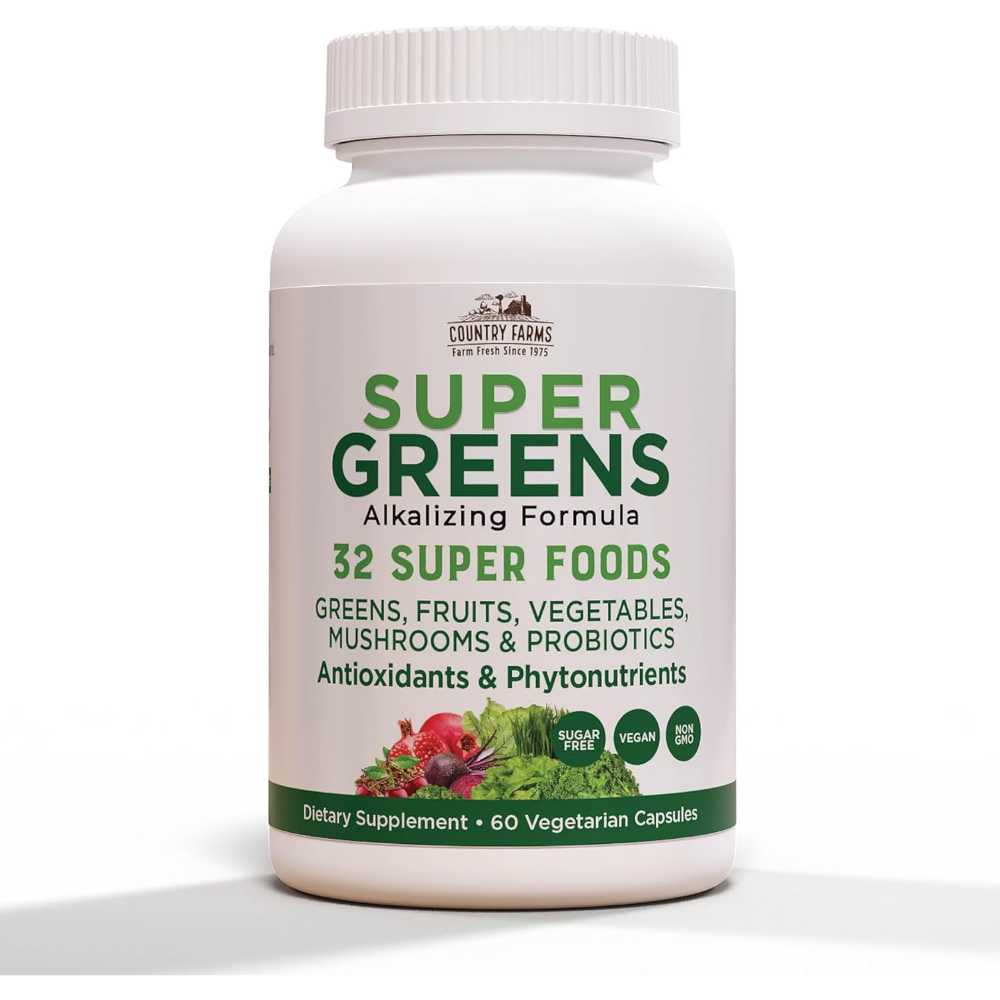 120-Pack Country Farms Super Greens 32 Super Foods Vegicaps