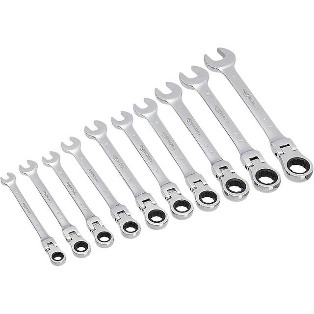 Amazon Basics 10-Piece Flexible Gear Ratcheting Wrench Set