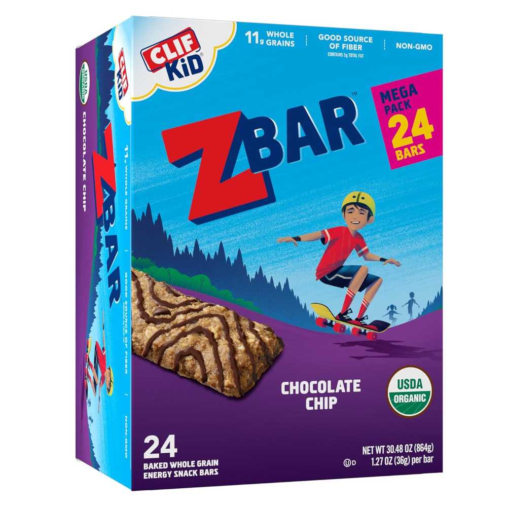 24-Pack CLIF Zbar Organic Granola Bars (Chocolate Chip)