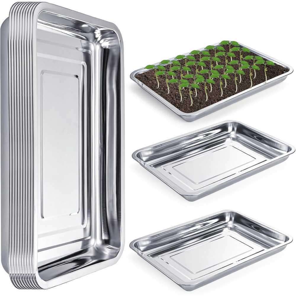 10-Pack Youeon Stainless Steel Seed Starter Tray (15.3" x 11.4")