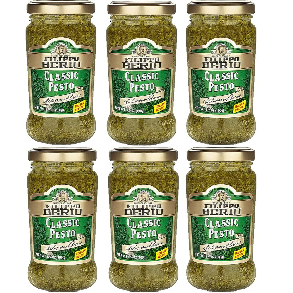 6-Pack Filippo Berio Pesto, Classic Basil, 6.7 oz.
