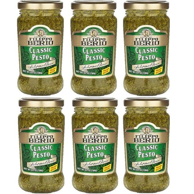 6-Pack Filippo Berio Pesto, Classic Basil, 6.7 oz.