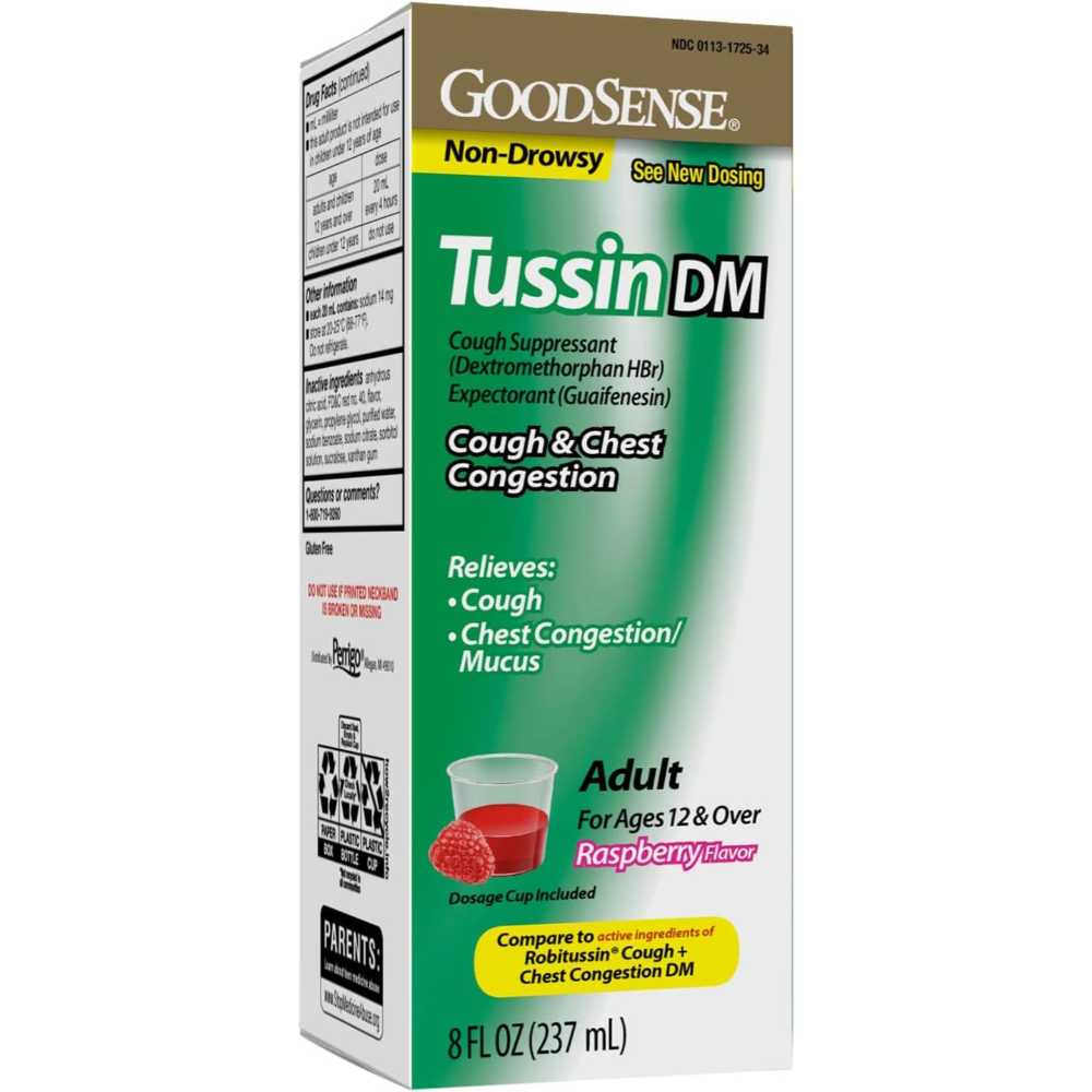 GoodSense Tussin Cough Syrup DM, 8 oz.