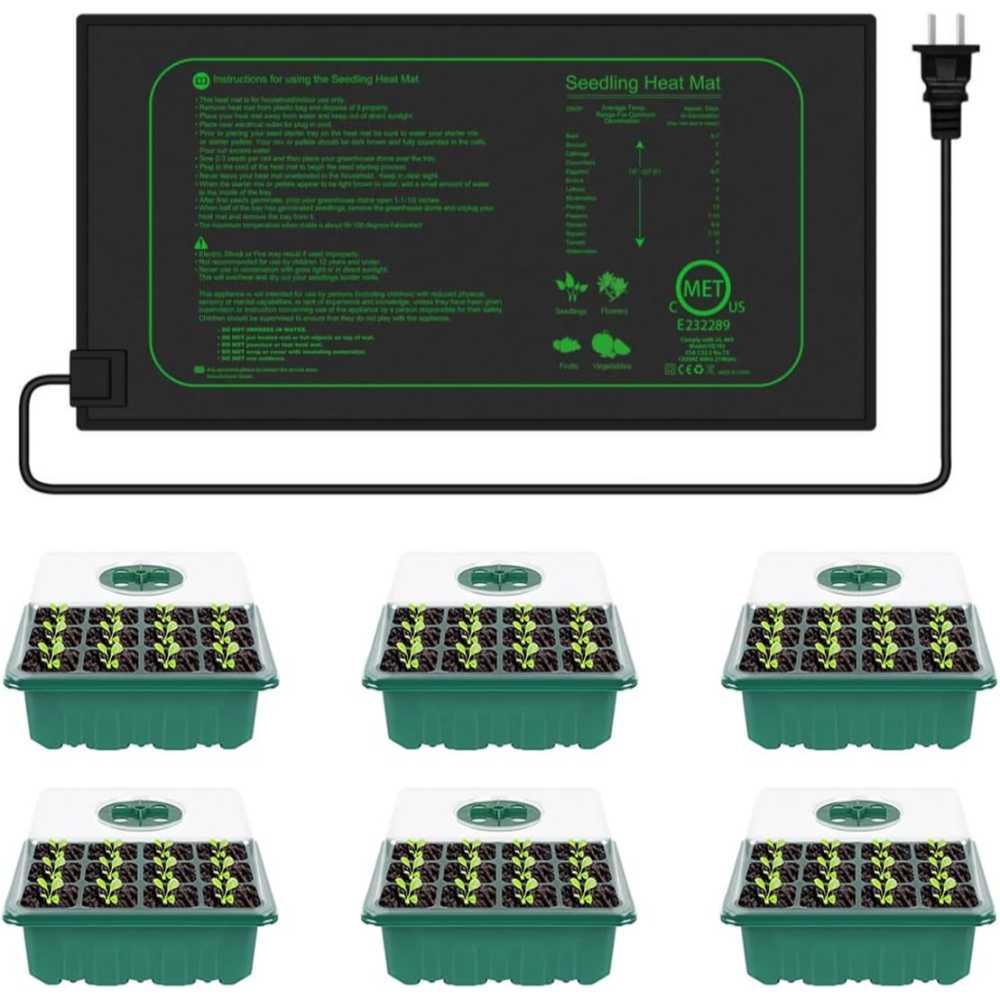 6-Pack GYTF Seedling Starter Trays + Heating Mat