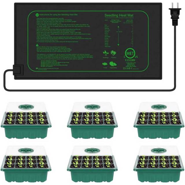 6-Pack GYTF Seedling Starter Trays + Heating Mat