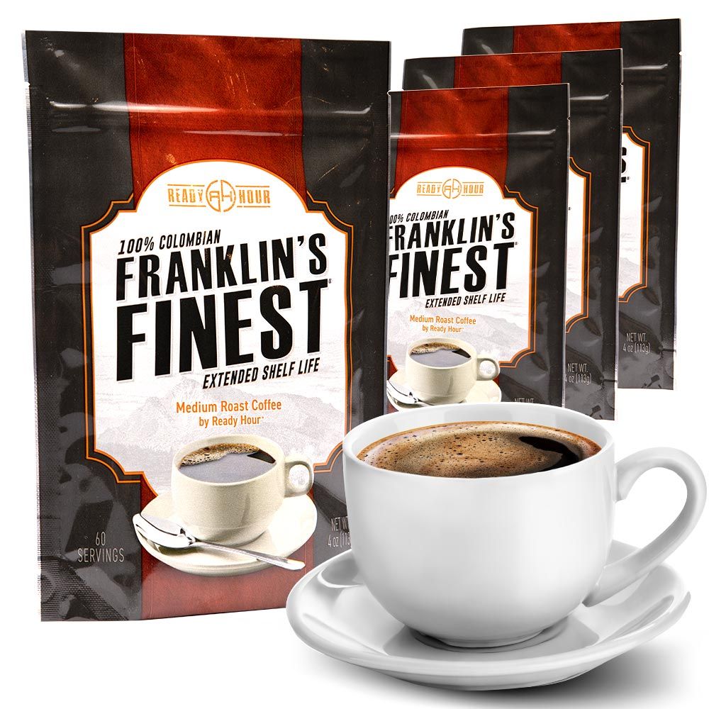 Franklin's Finest Survival Coffee, 4 Pouch Bundle