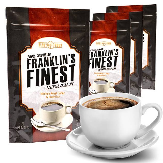 Franklin's Finest Survival Coffee, 4 Pouch Bundle