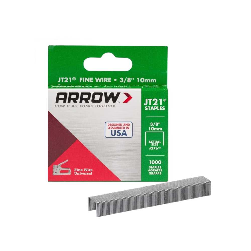 1000-Pack Arrow 276 JT21 3/8" Staples for Staple Guns and Staplers