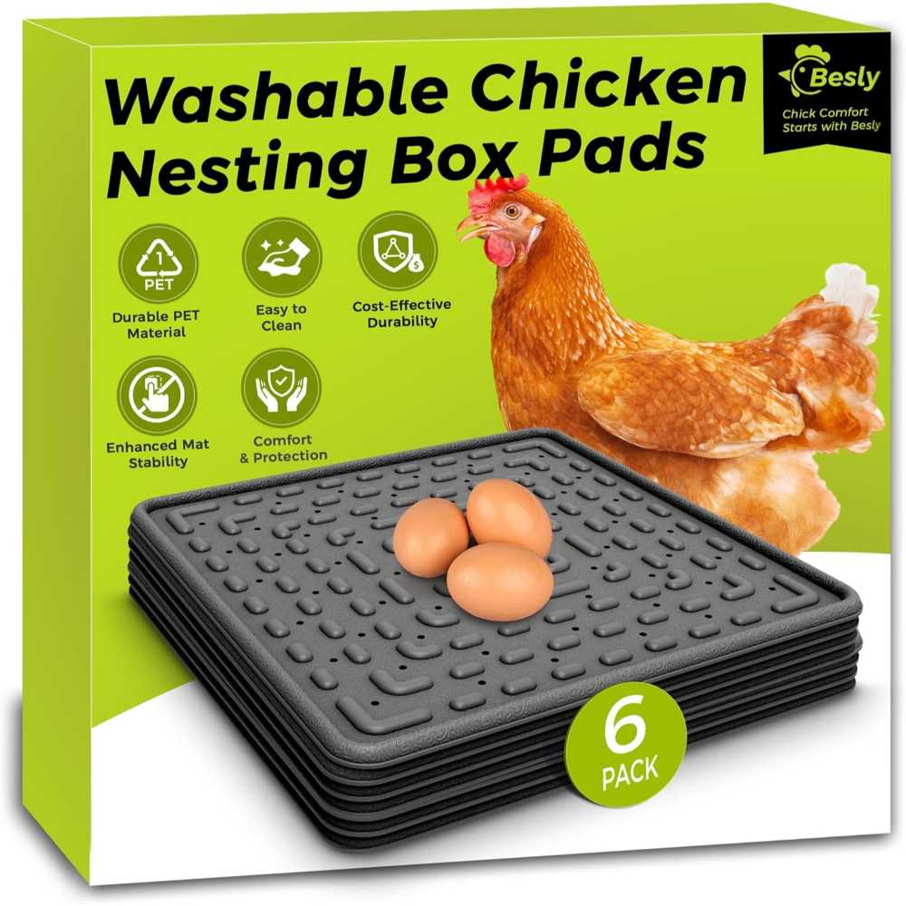 6-Pack Besly Reusable Chicken Coop Nesting Pads