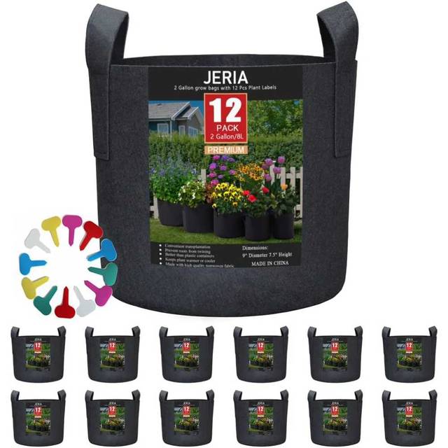 12-Pack Jeria 2-Gallon Fabric Grow Bags