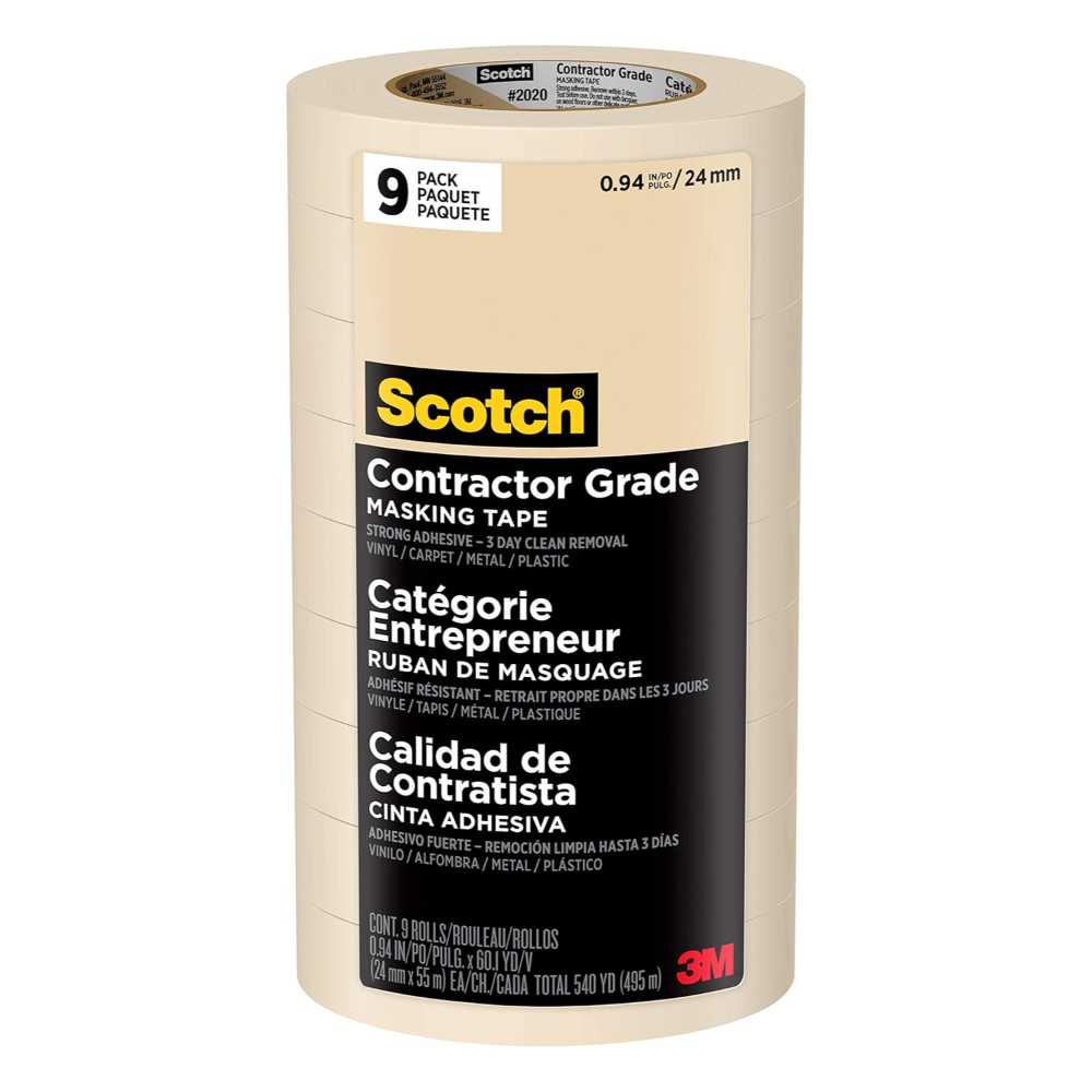 9-Pack Scotch 0.94" x 60.1 yd. Contractor-Grade Masking Tape