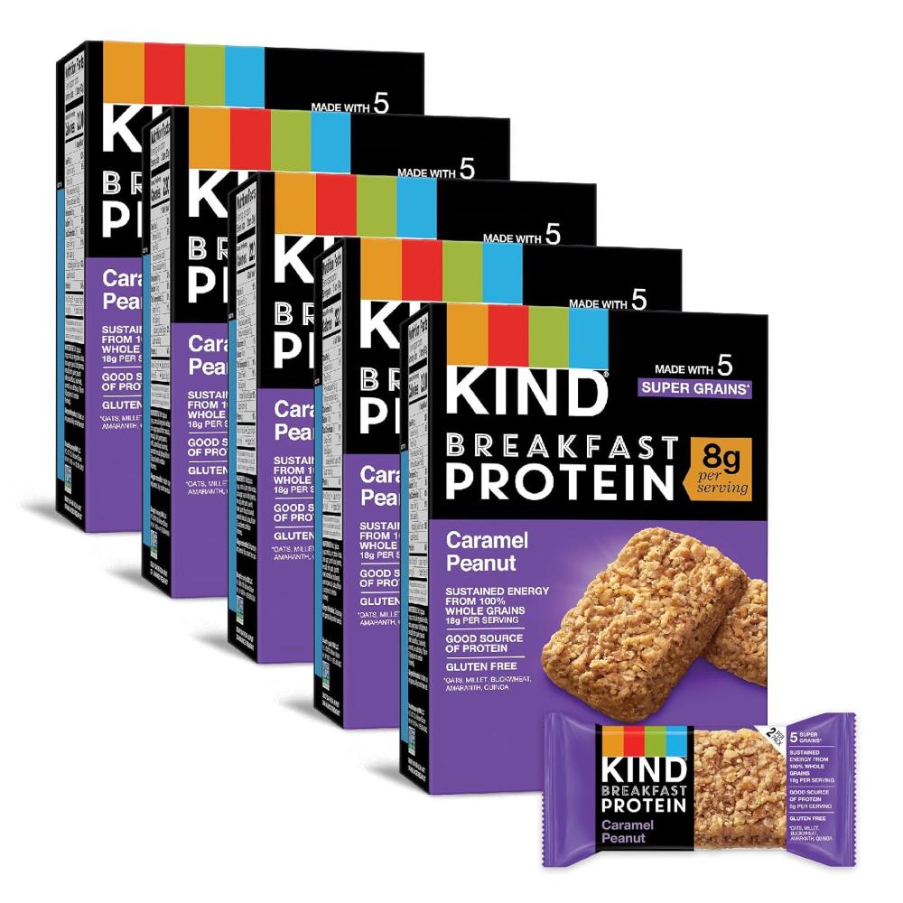 30-Pack (60 Bars) KIND Breakfast Protein Bars (Caramel Peanut)