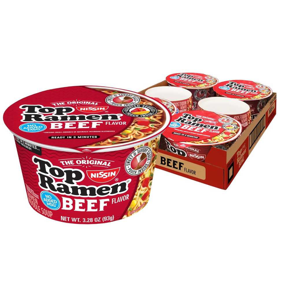6-Pack Nissin Top Ramen Bowl (Beef)