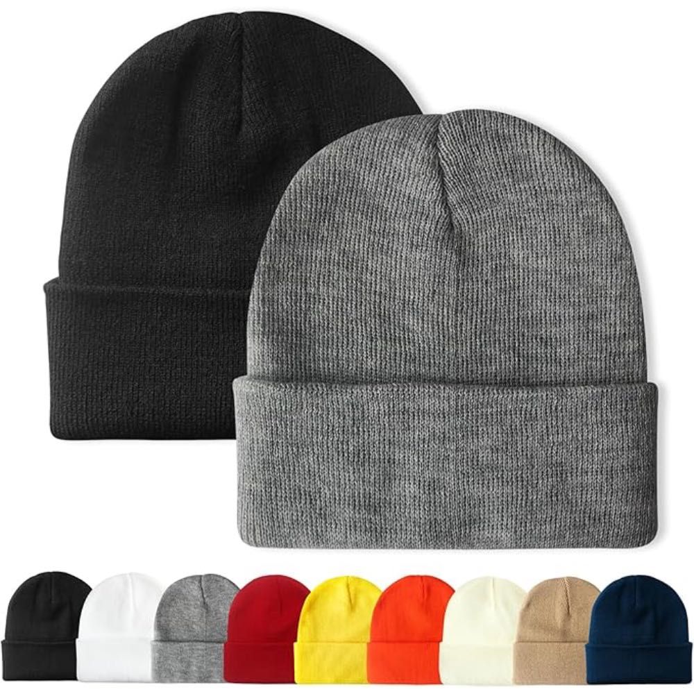 2-Pack PFFY Winter Knit Beanie Hats