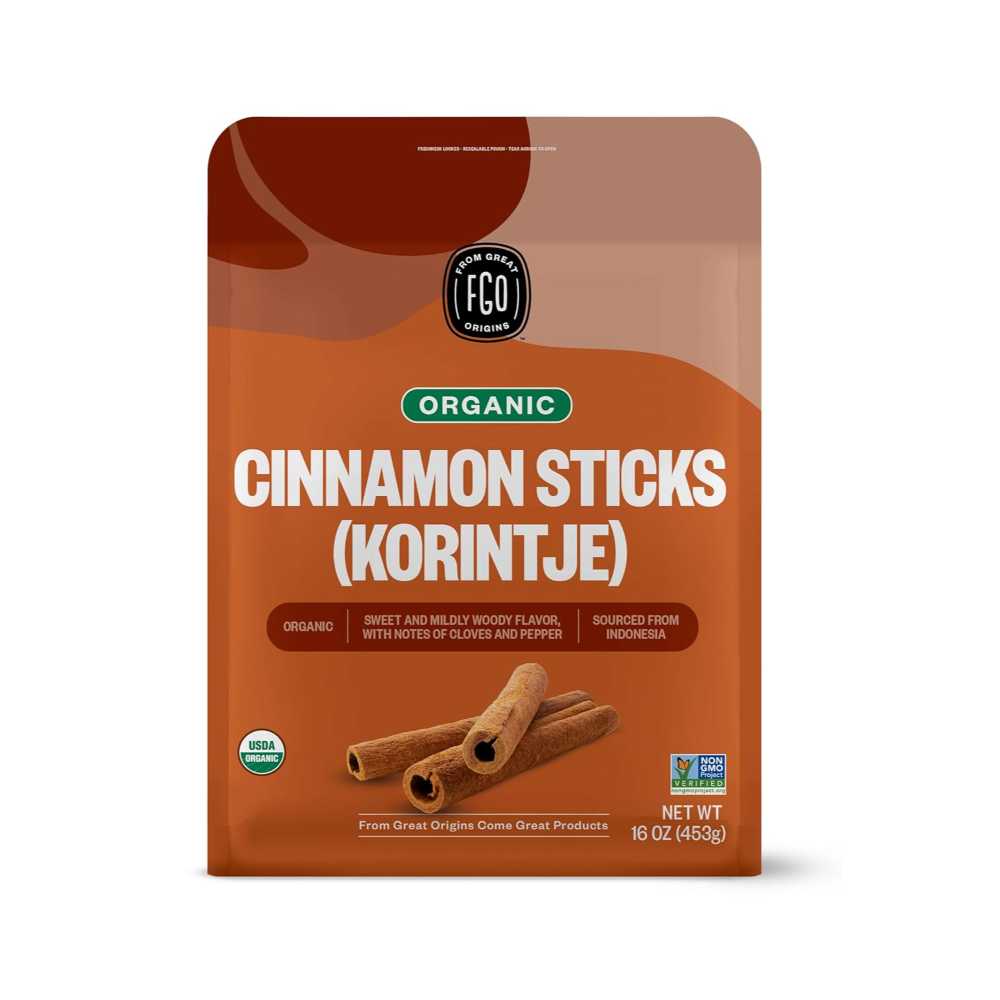 FGO Organic 100+ Cinnamon Sticks, 1 lb.