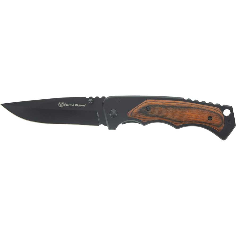 Smith & Wesson 3.7" Wood Handle Folding Knife