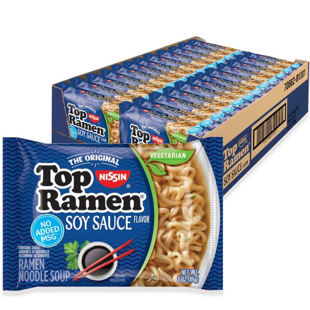 24-Pack Nissin Top Ramen Noodle Soup, 3 oz. (Soy Sauce)