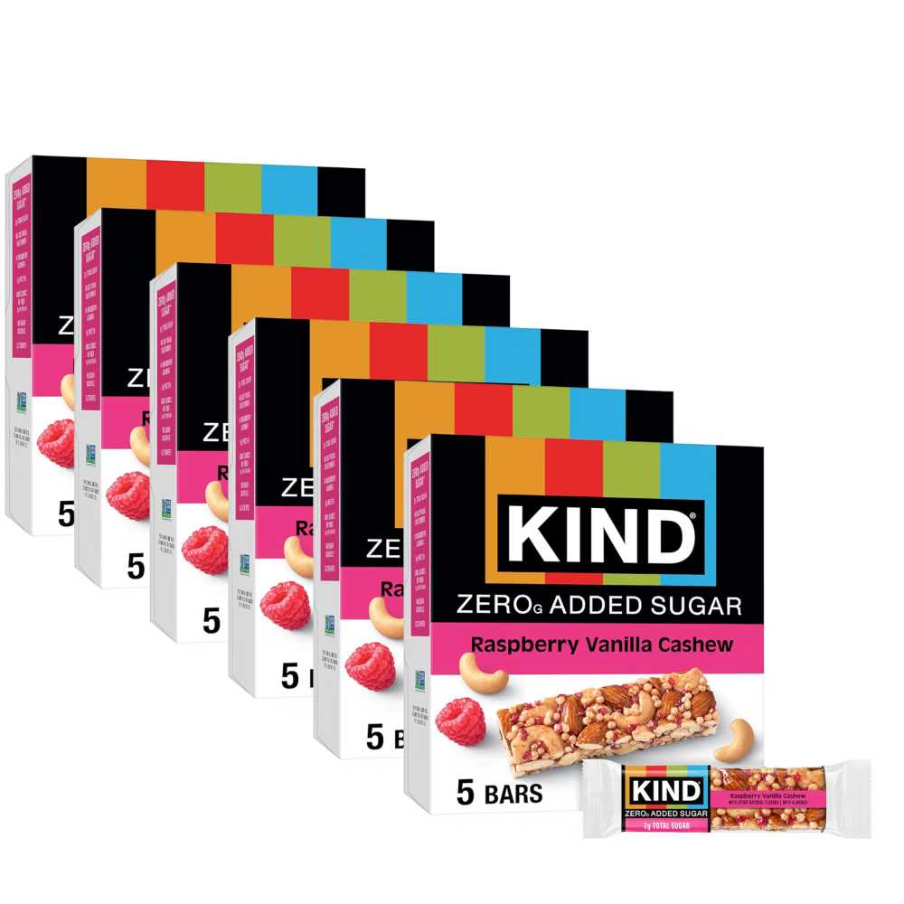 30-Pack KIND Zero Added Sugar Bars (Raspberry Vanilla Cashew)