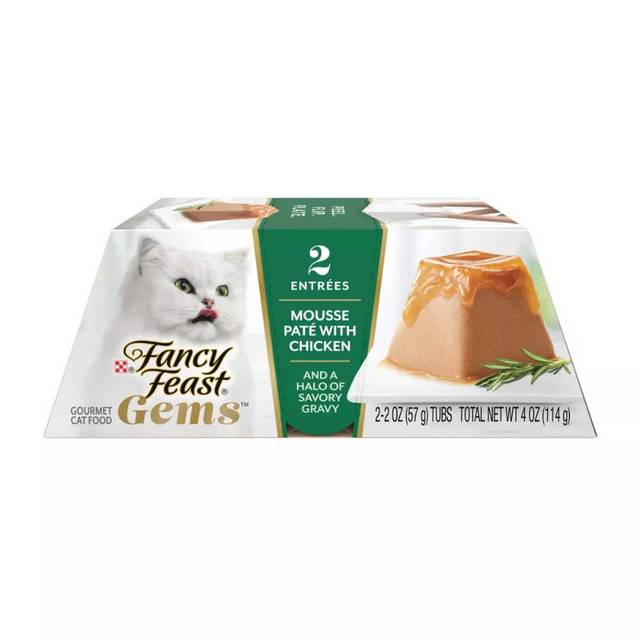 Free 2-Pack Purina Fancy Feast Gems Wet Cat Food Mousse Pate w/ Gravy, 2 oz.