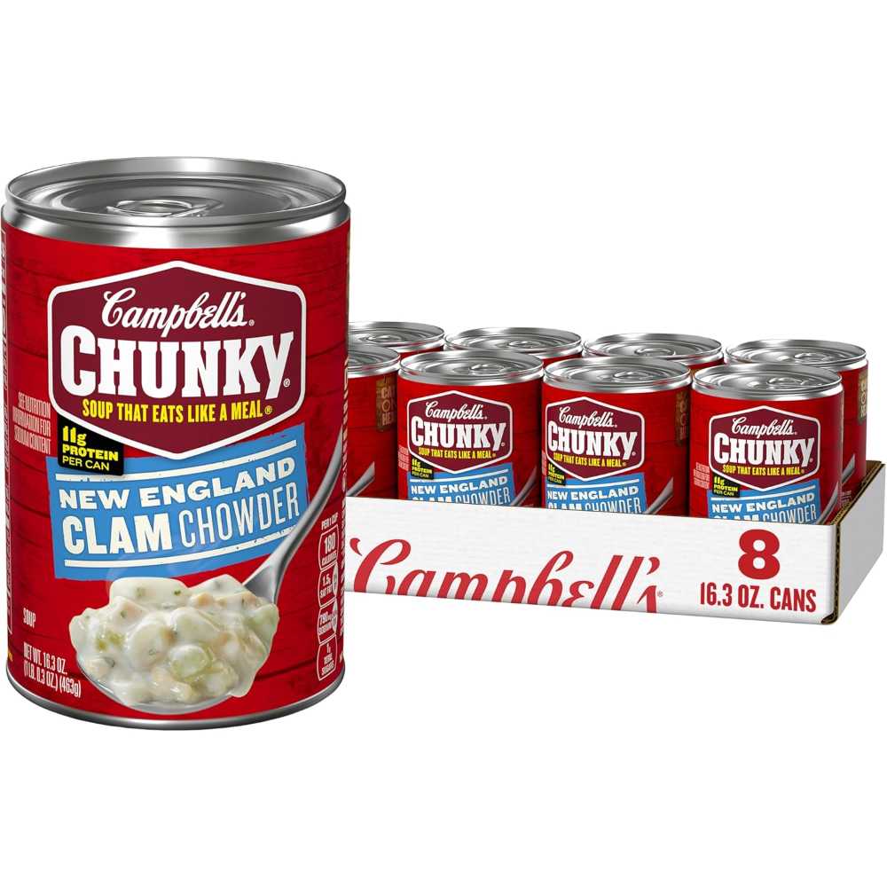 8-Pack Campbell's Chunky New England Clam Chowder, 16.3 oz.
