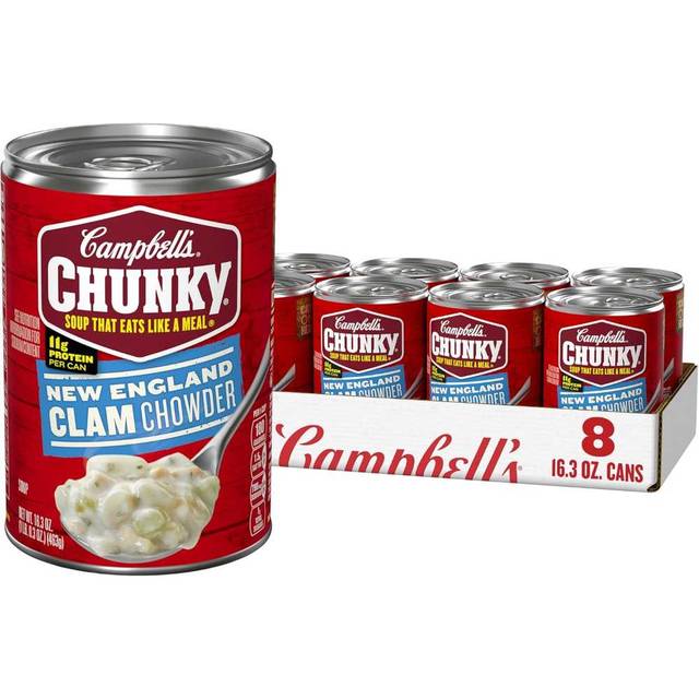 8-Pack Campbell's Chunky New England Clam Chowder, 16.3 oz.