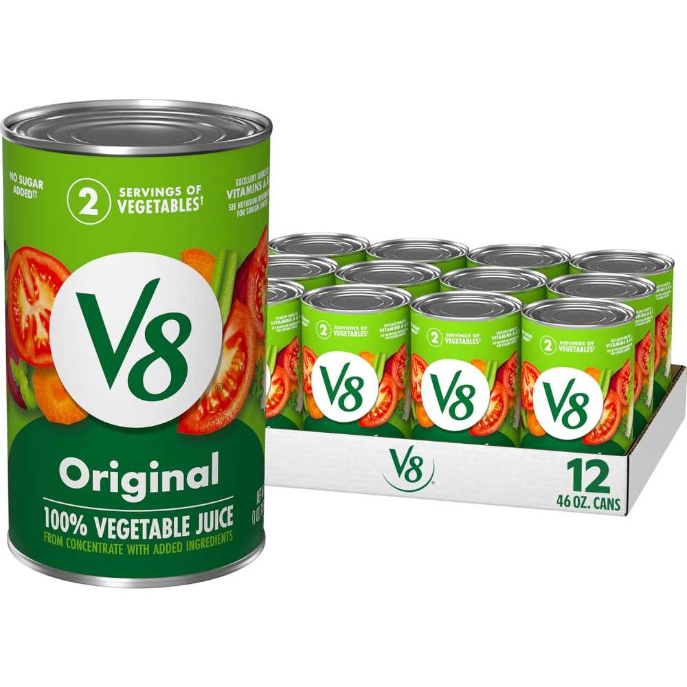 12-Pack V8 Canned Original 100% Vegetable Juice, 46 oz. ($1.62/Can)
