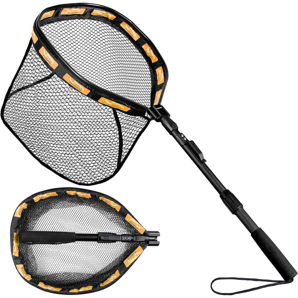 Plusinno Floating Collapsible Fishing Net w/ Telescopic Pole (11.8" Hoop Size)