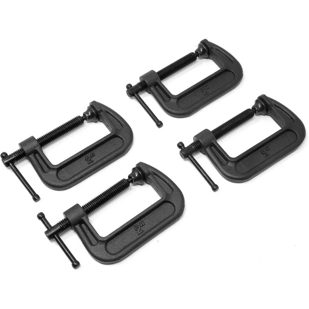 4-Pack Wen 2" Heavy-Duty Cast Iron C-Clamps