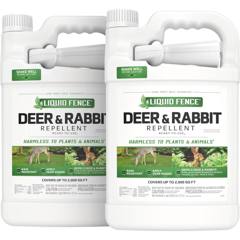 2-Pack Liquid Fence Deer & Rabbit Repellent Ready-to-Use, 1 Gallon