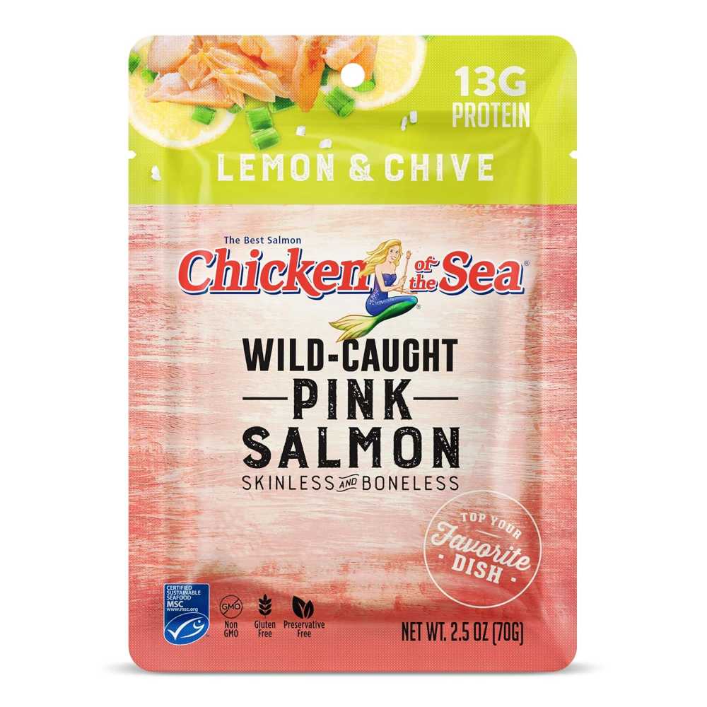12-Pack Chicken of the Sea Wild Caught Pink Salmon, 2.5 oz. (Lemon & Chive)