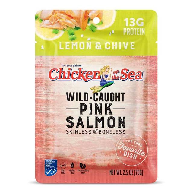 12-Pack Chicken of the Sea Wild Caught Pink Salmon, 2.5 oz. (Lemon & Chive)