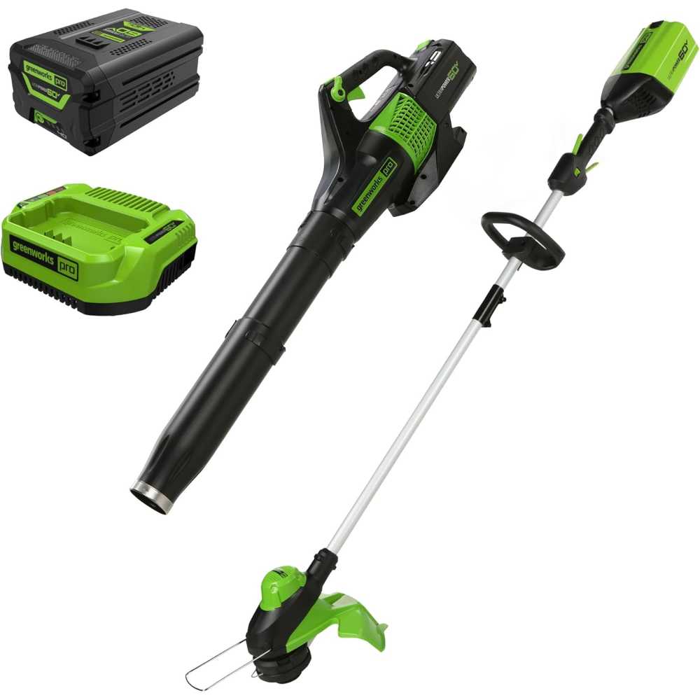 Greenworks 60V 13" Cordless String Trimmer & Leaf Blower Combo Kit w/ 4.0 Ah Battery & Charger