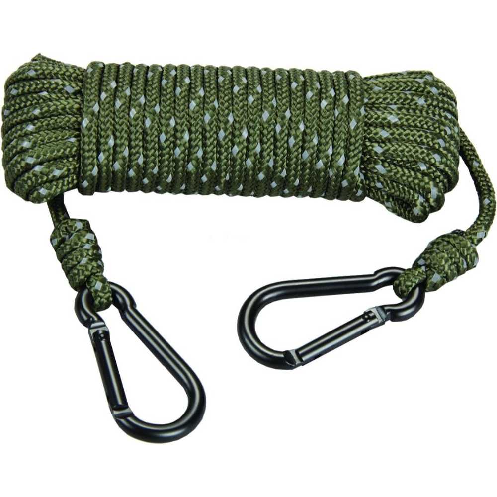 Hunters Specialties 30' Heavy Duty Reflective Treestand Rope w/ 2x Carabiners