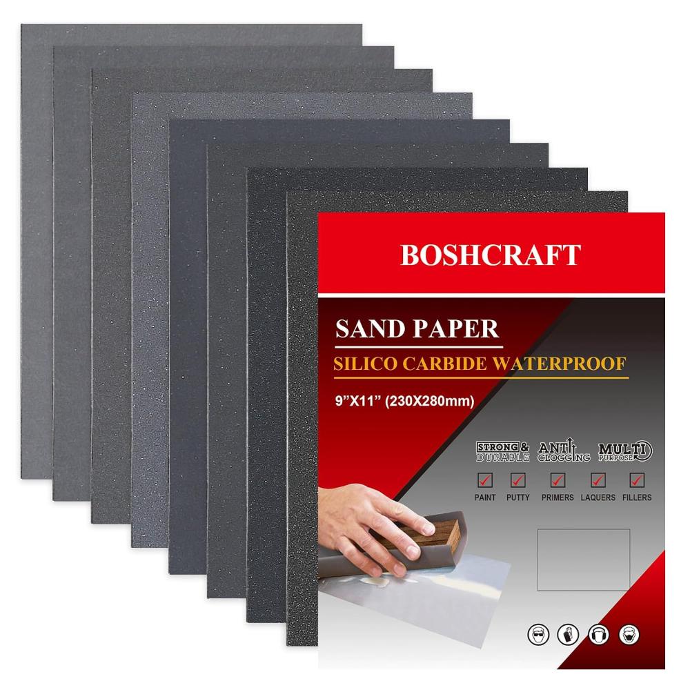 25-Pack Boshcraft 9" x 11" Wet/Dry Sandpaper (Various Grit)