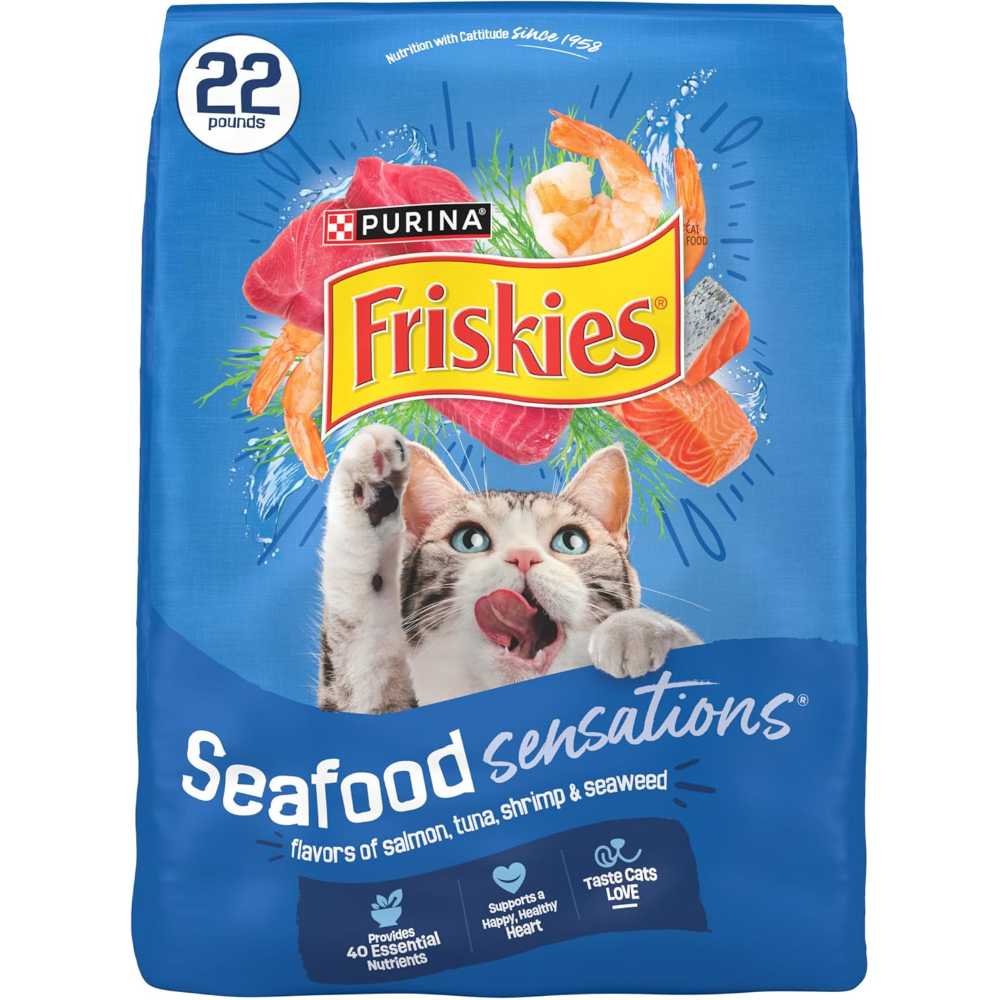 Double Coupon: Purina Friskies Dry Cat Food, 22 lbs. (Seafood Sensations)