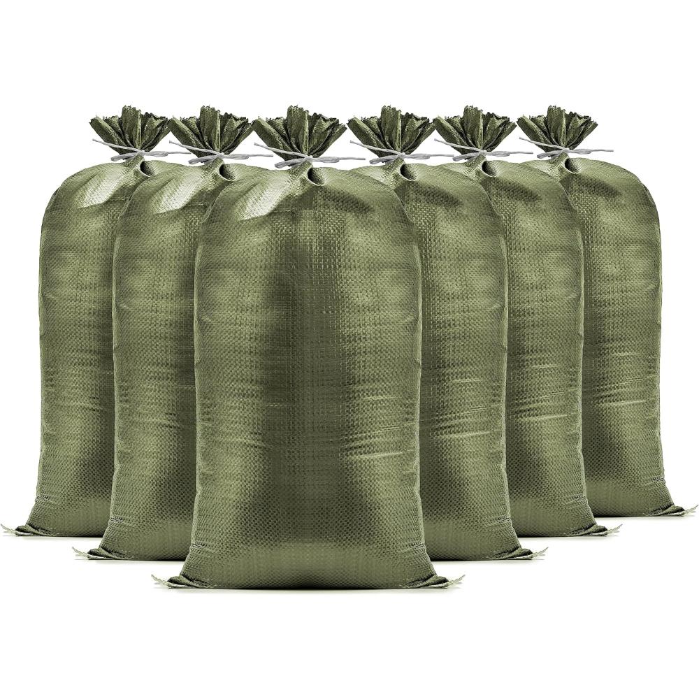 30-Pack Carywell Heavy Duty Sand Bags w/ Tie Strings (Army Green)