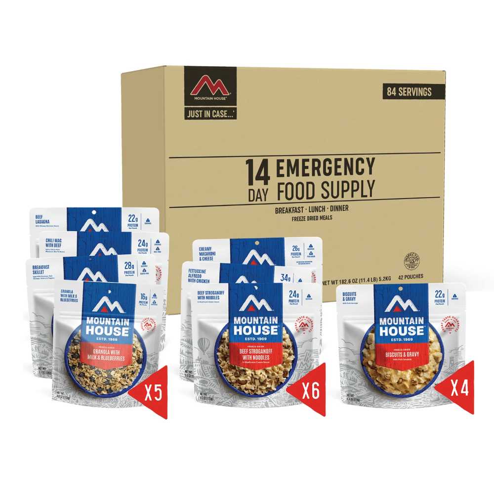 Mountain House 14-Day Emergency Food Supply (42 Meal Pouches)