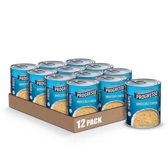12-Pack Progresso Traditional Broccoli Cheese Soup, 18 oz.