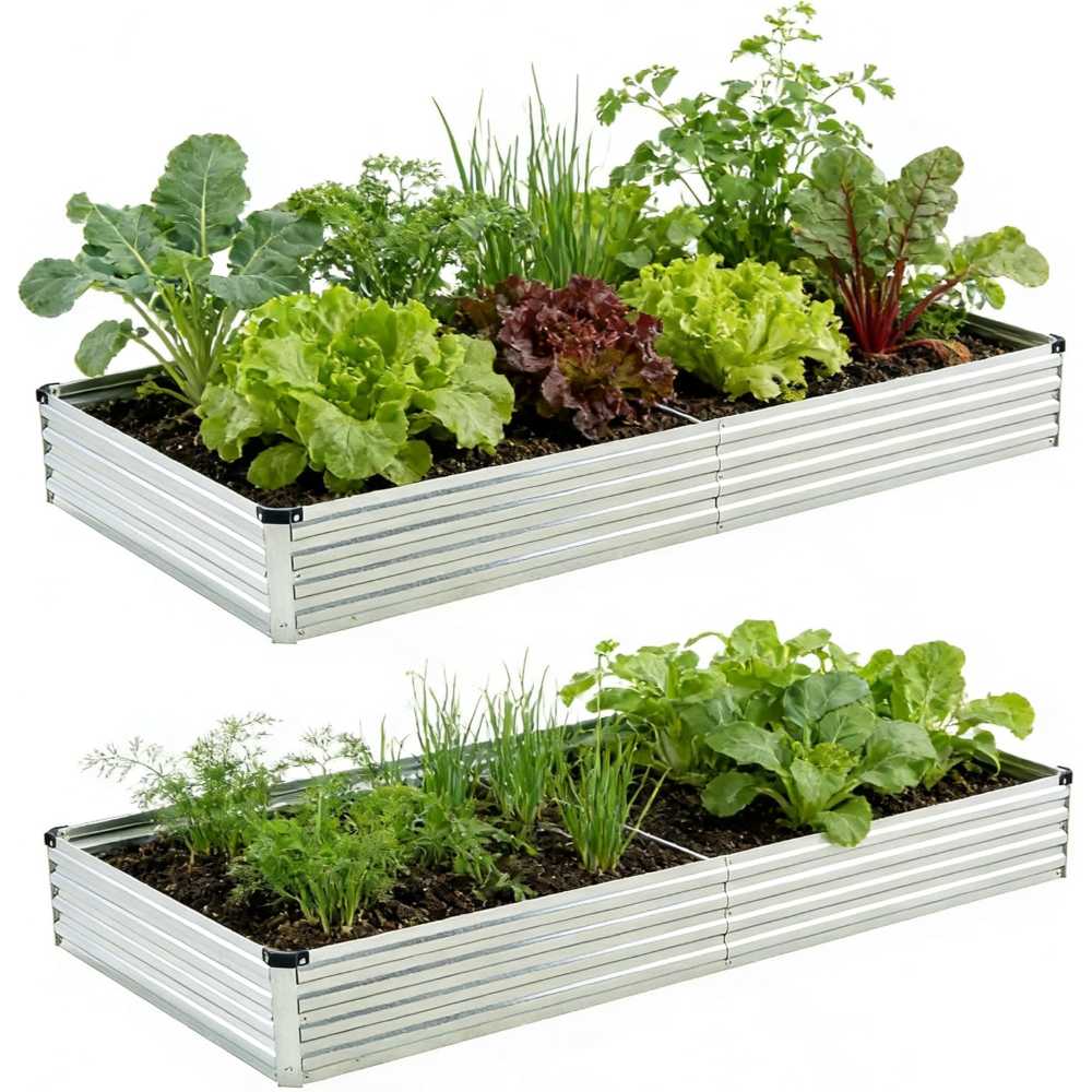 2-Pack Foxlang Galvanized Raised Garden Bed (8' x 4' x 1')