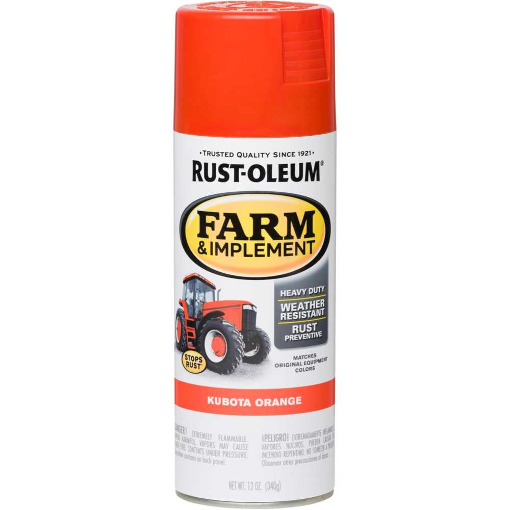 Rust-Oleum Farm & Implement Spray Paint, 12 oz. (Kubota Orange)