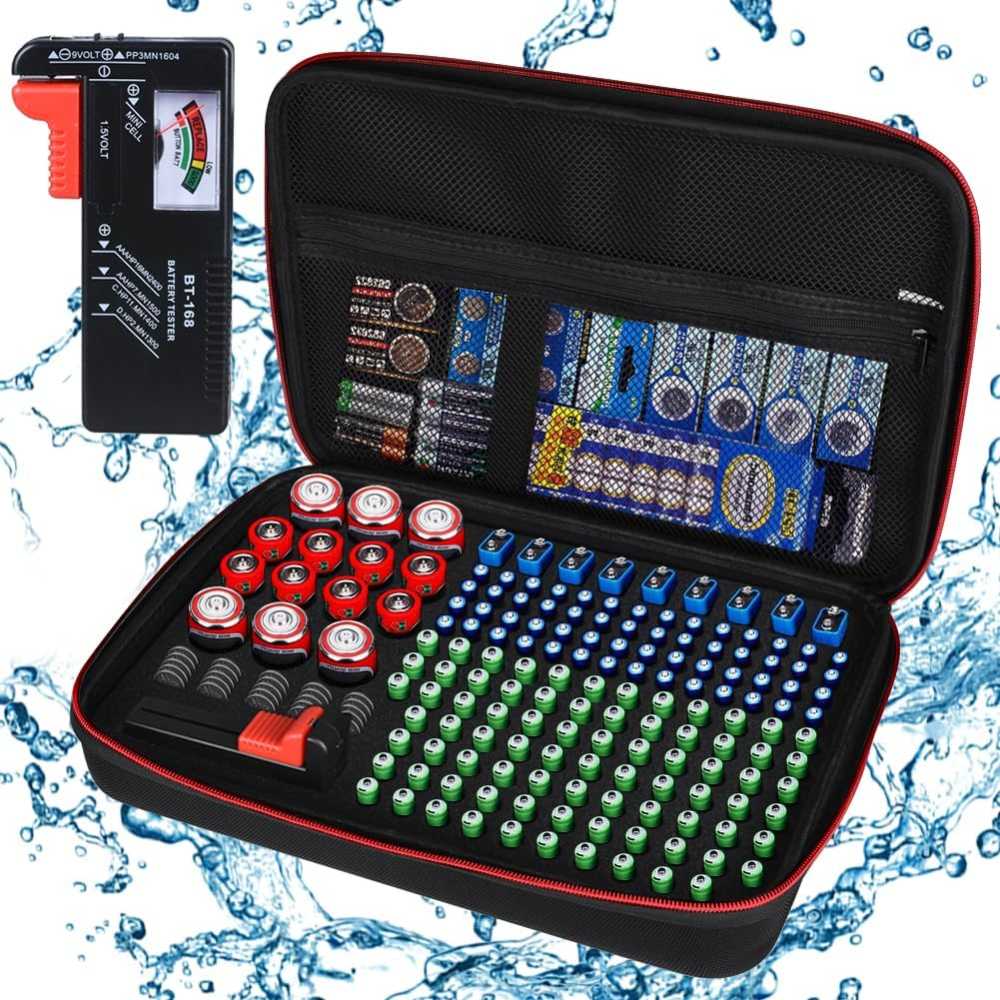Keabys Battery Organizer Case w/ Battery Tester